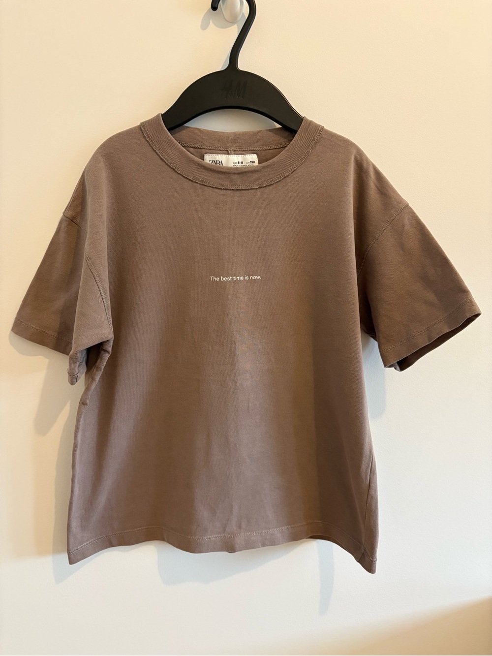 Zara Brown Short-Sleeve Graphic Tee